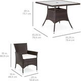 5pcs Wicker Patio Set, Brown (WK-003B)