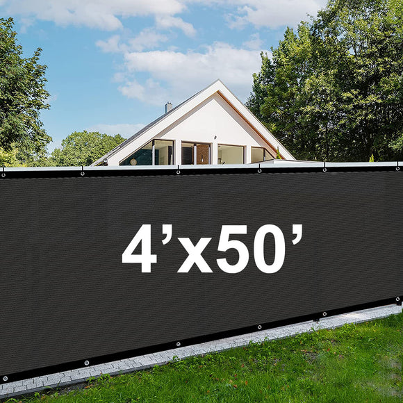 4x50ft Privacy Fence, Black