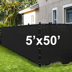 5x50ft Privacy Fence, Black