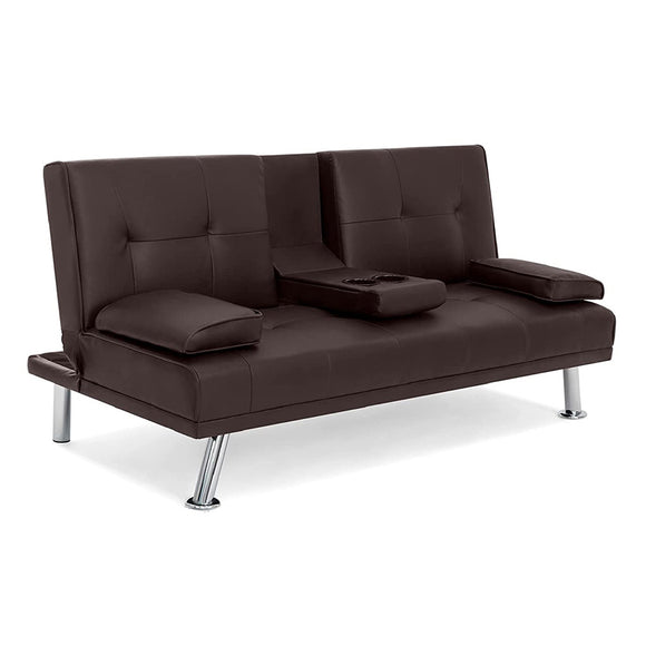 Futon Sofa Bed (Brown)