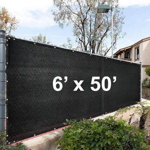 6x50ft Privacy Fence, Black