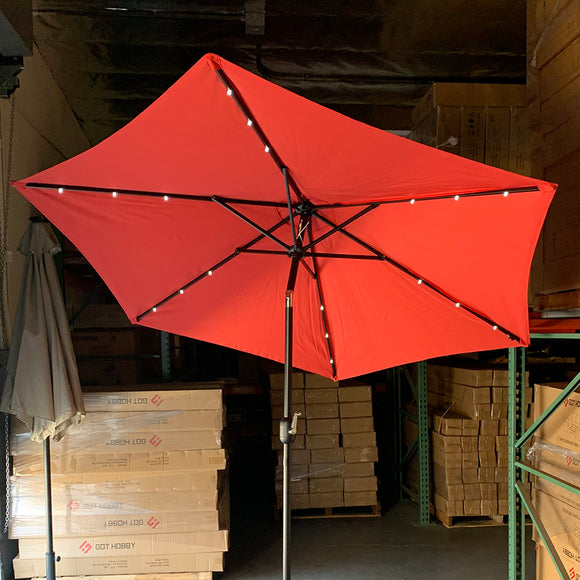 9ft LED Umbrella, Red (GU-034R)
